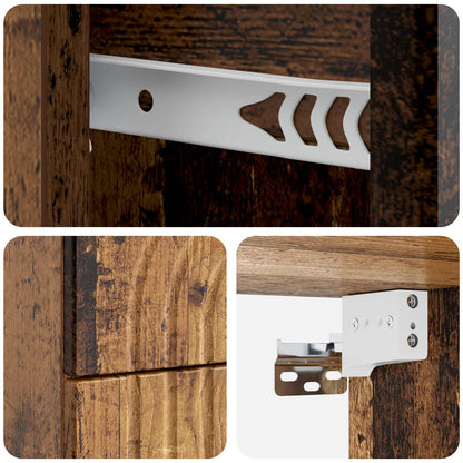 vidaXL Wall-Mounted Bedside Cabinet Old Wood 33 x 34.5 x 40 cm