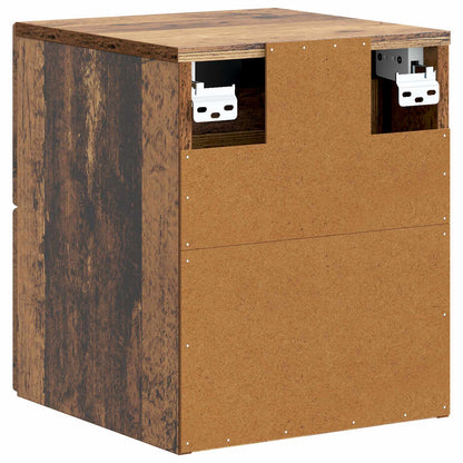 vidaXL Wall-Mounted Bedside Cabinet Old Wood 33 x 34.5 x 40 cm