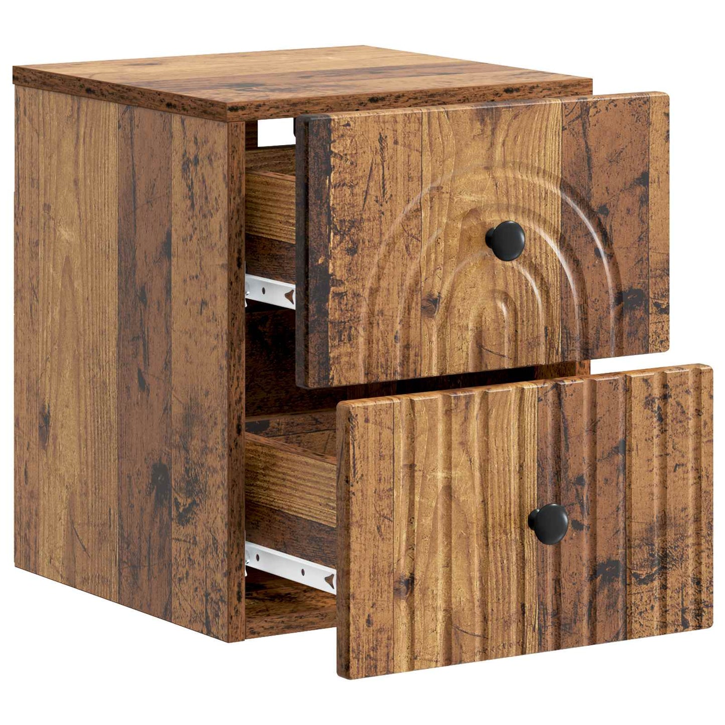 vidaXL Wall-Mounted Bedside Cabinet 2 pcs Old Wood 33 x 34.5 x 40 cm