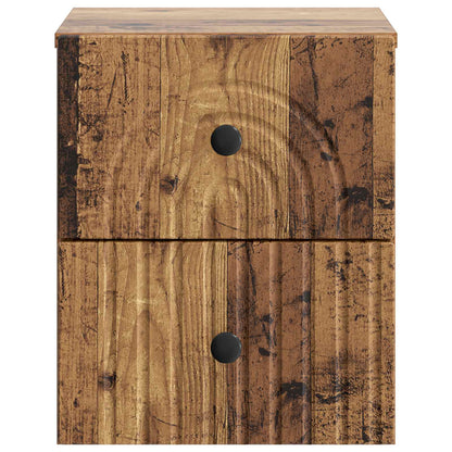 vidaXL Wall-Mounted Bedside Cabinet 2 pcs Old Wood 33 x 34.5 x 40 cm