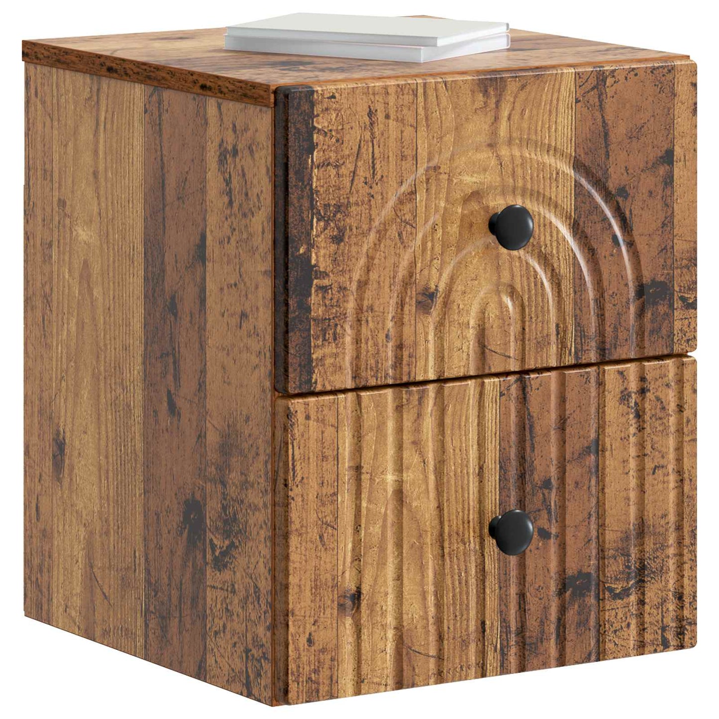 vidaXL Wall-Mounted Bedside Cabinet 2 pcs Old Wood 33 x 34.5 x 40 cm