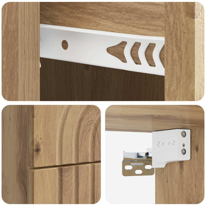vidaXL Wall-Mounted Bedside Cabinet Artisan Oak 33 x 34.5 x 40 cm