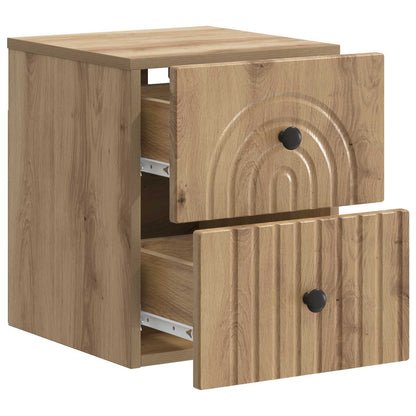 vidaXL Wall-Mounted Bedside Cabinet Artisan Oak 33 x 34.5 x 40 cm
