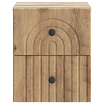 vidaXL Wall-Mounted Bedside Cabinet Artisan Oak 33 x 34.5 x 40 cm