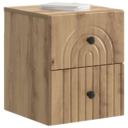 vidaXL Wall-Mounted Bedside Cabinet Artisan Oak 33 x 34.5 x 40 cm