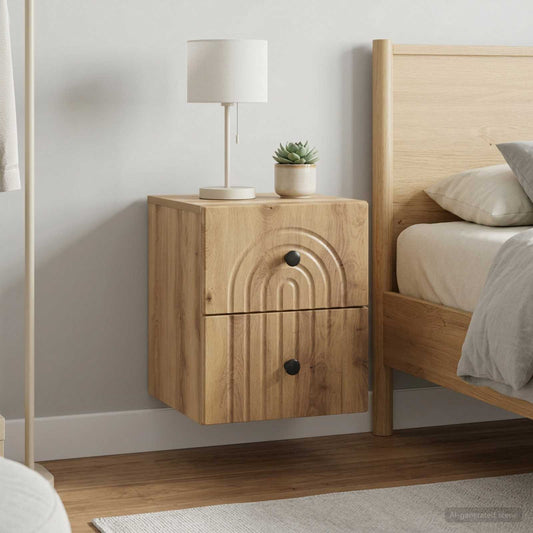 vidaXL Wall-Mounted Bedside Cabinet 2 pcs Artisan Oak