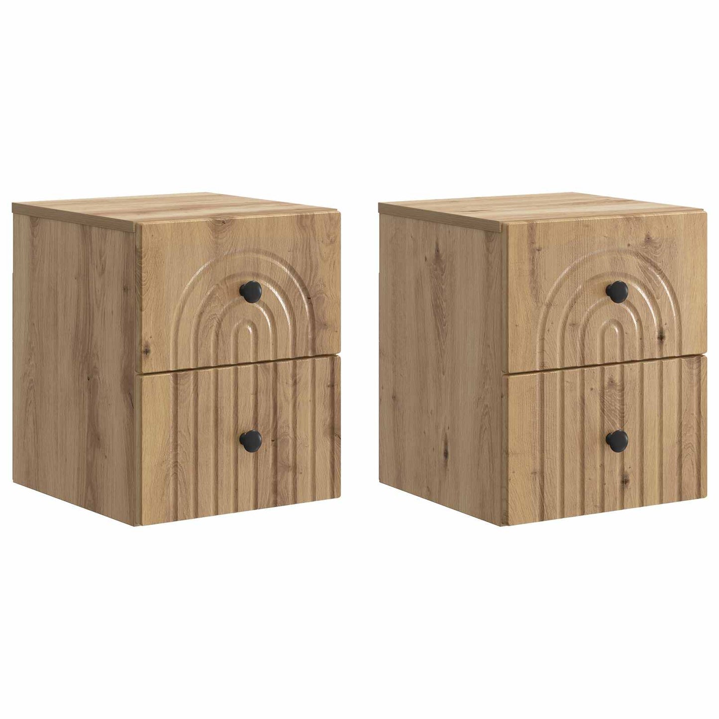 vidaXL Wall-Mounted Bedside Cabinet 2 pcs Artisan Oak