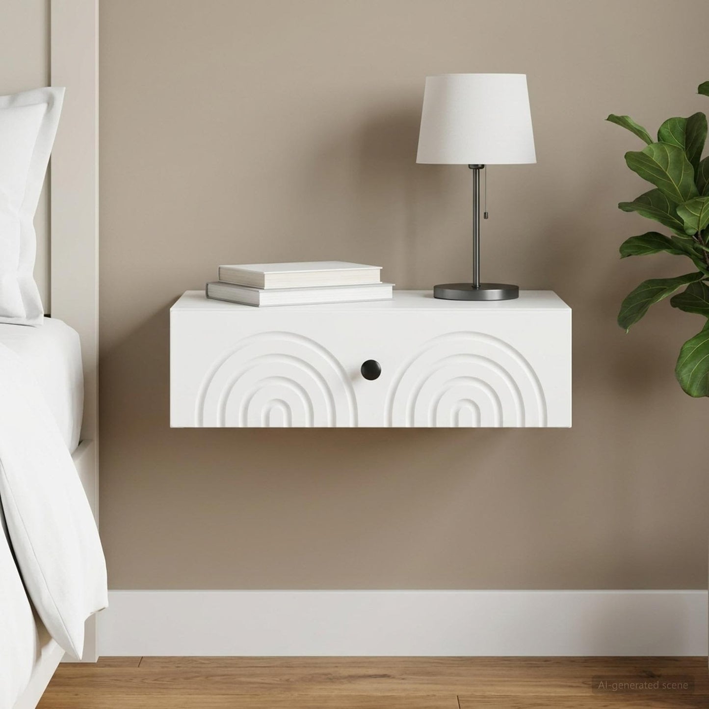 vidaXL Wall-Mounted Side Table White 59 x 34.5 x 17 cm Engineered Wood