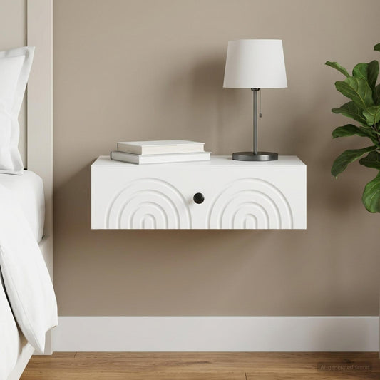 vidaXL Wall-Mounted Side Table White 59 x 34.5 x 17 cm Engineered Wood