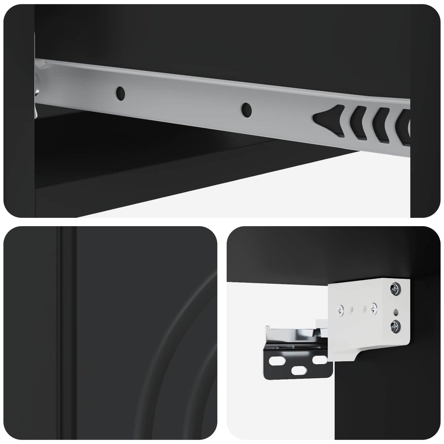 vidaXL Wall-Mounted Side Table Black 59 x 34.5 x 17 cm Engineered Wood