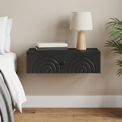 vidaXL Wall-Mounted Side Table Black 59 x 34.5 x 17 cm Engineered Wood