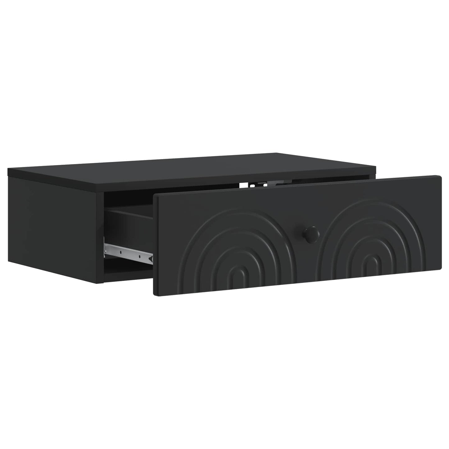 vidaXL Wall-Mounted Side Table Black 59 x 34.5 x 17 cm Engineered Wood
