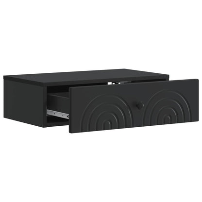 vidaXL Wall-Mounted Side Table Black 59 x 34.5 x 17 cm Engineered Wood