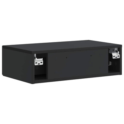 vidaXL Wall-Mounted Side Table Black 59 x 34.5 x 17 cm Engineered Wood