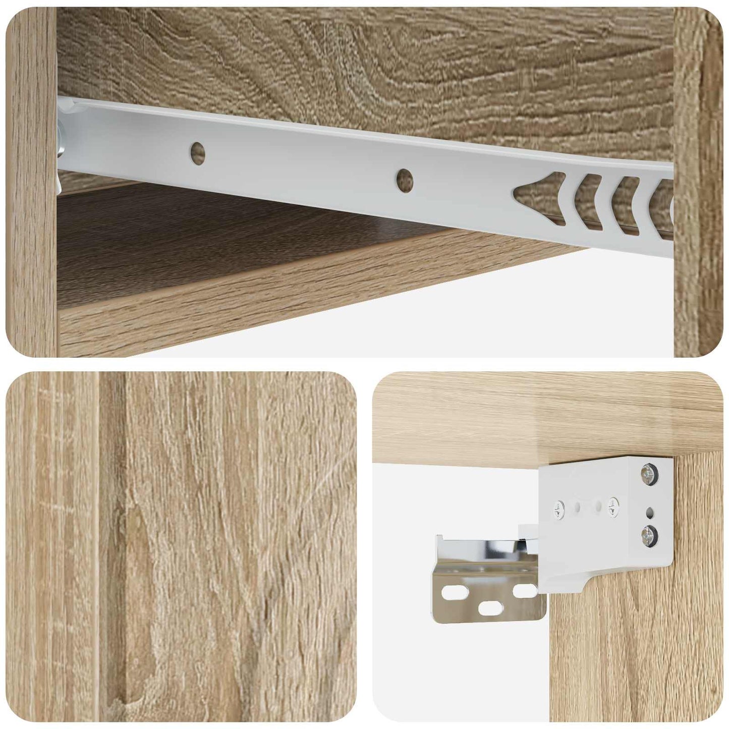 vidaXL Wall-Mounted Side Table 59 x 34.5 x 17 cm Engineered Wood