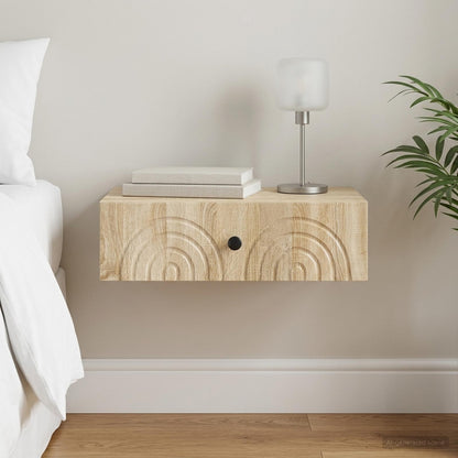 vidaXL Wall-Mounted Side Table Sonoma Oak 59 x 34.5 x 17 cm