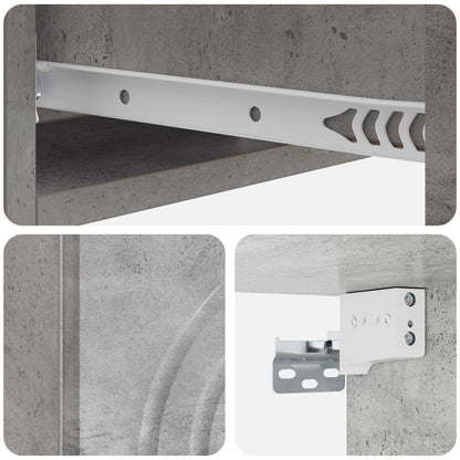 vidaXL Wall-Mounted Side Table Concrete Grey 59 x 34.5 x 17 cm