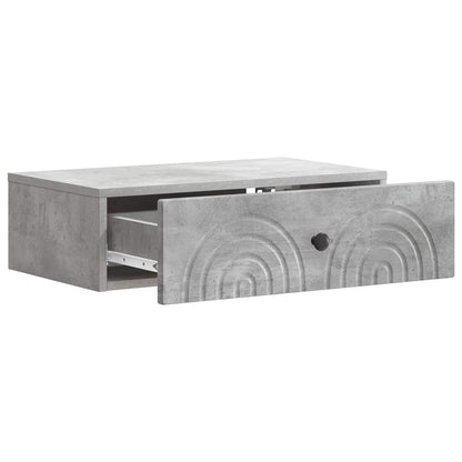 vidaXL Wall-Mounted Side Table Concrete Grey 59 x 34.5 x 17 cm