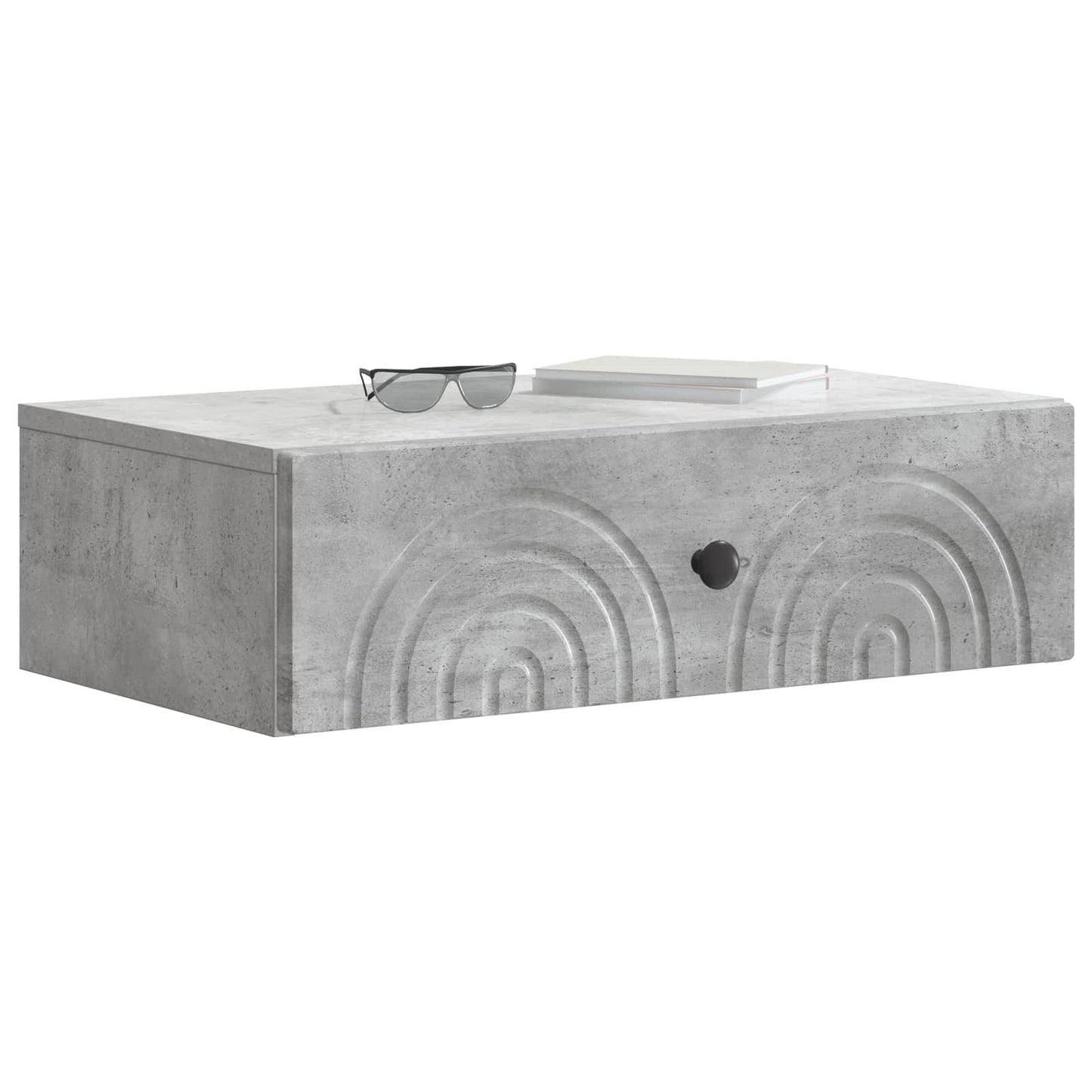 vidaXL Wall-Mounted Side Table Concrete Grey 59 x 34.5 x 17 cm