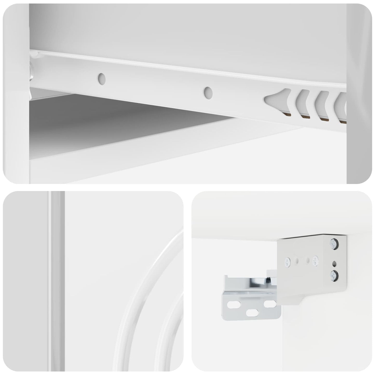 vidaXL Wall-Mounted Side Table High Gloss White 59 x 34.5 x 17 cm