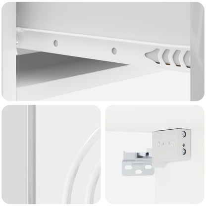 vidaXL Wall-Mounted Side Table High Gloss White 59 x 34.5 x 17 cm