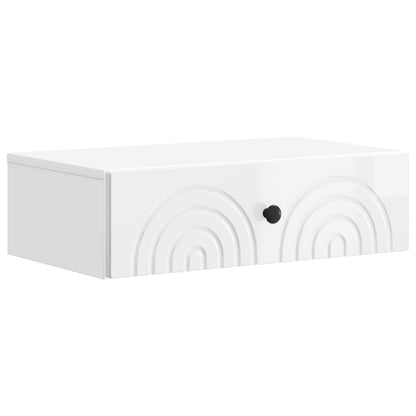 vidaXL Wall-Mounted Side Table High Gloss White 59 x 34.5 x 17 cm