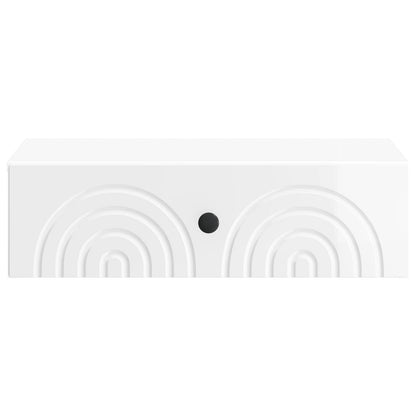 vidaXL Wall-Mounted Side Table High Gloss White 59 x 34.5 x 17 cm