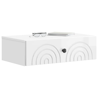 vidaXL Wall-Mounted Side Table High Gloss White 59 x 34.5 x 17 cm