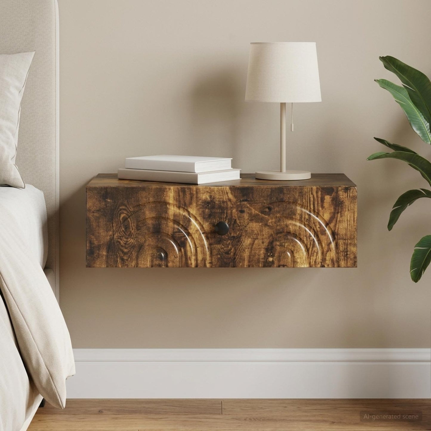 vidaXL Wall-Mounted Side Table 59 x 34.5 x 17 cm Engineered Wood
