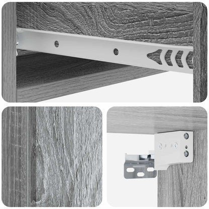 vidaXL Wall-Mounted Side Table Grey Sonoma 59 x 34.5 x 17 cm