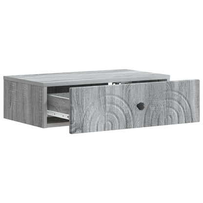 vidaXL Wall-Mounted Side Table Grey Sonoma 59 x 34.5 x 17 cm