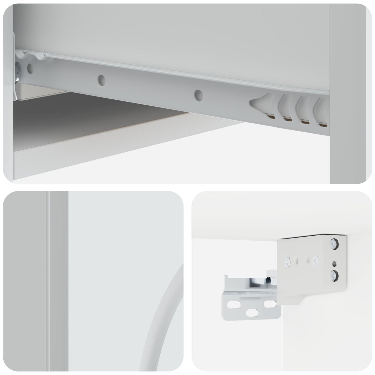 vidaXL Wall-Mounted Side Table Wall-mounted White 87.5 x 34.5 x 17 cm