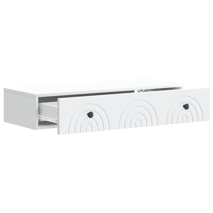 vidaXL Wall-Mounted Side Table Wall-mounted White 87.5 x 34.5 x 17 cm