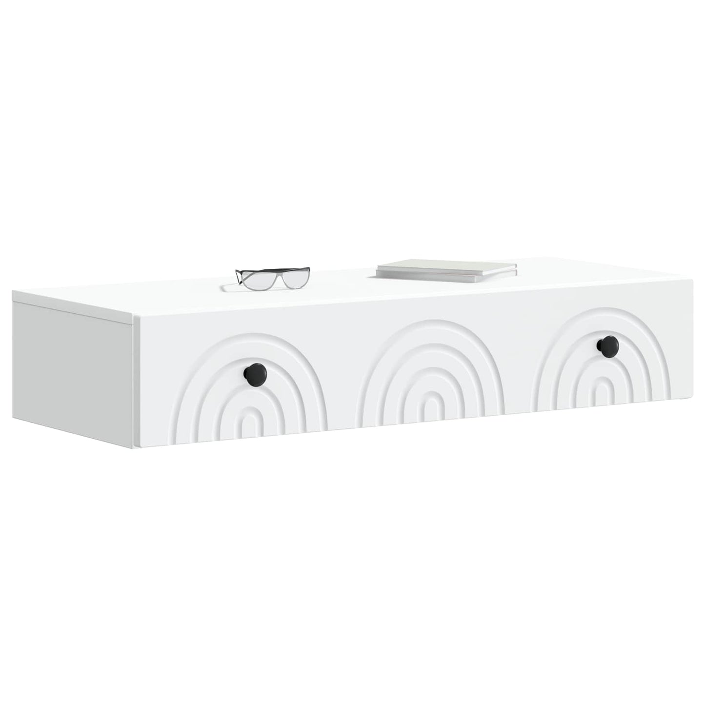 vidaXL Wall-Mounted Side Table Wall-mounted White 87.5 x 34.5 x 17 cm