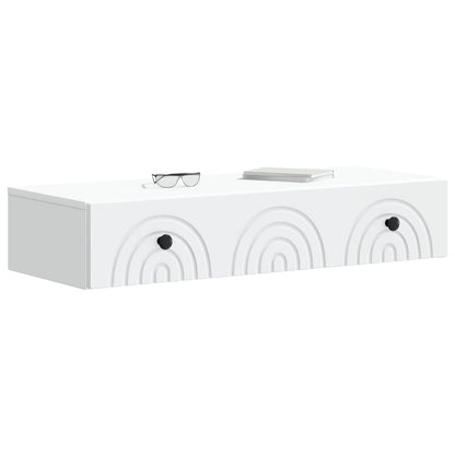vidaXL Wall-Mounted Side Table Wall-mounted White 87.5 x 34.5 x 17 cm