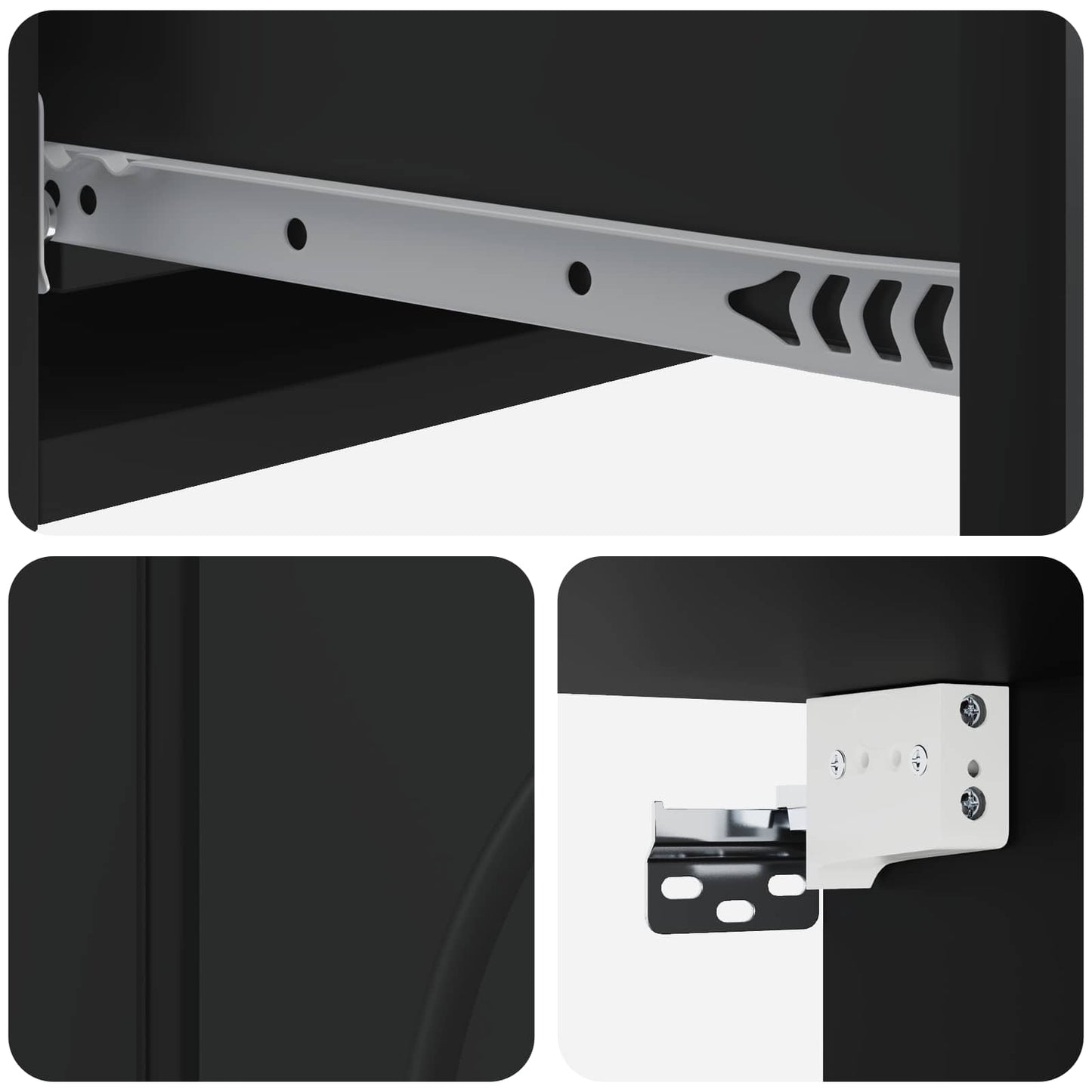vidaXL Wall-Mounted Side Table Wall-mounted Black 87.5 x 34.5 x 17 cm