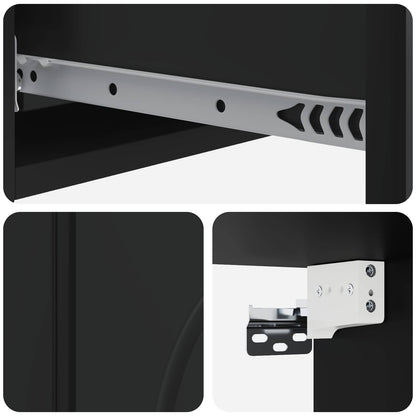 vidaXL Wall-Mounted Side Table Wall-mounted Black 87.5 x 34.5 x 17 cm