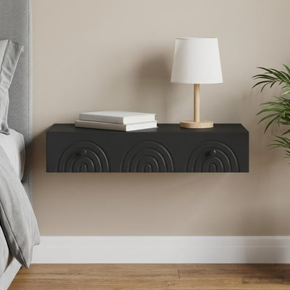 vidaXL Wall-Mounted Side Table Wall-mounted Black 87.5 x 34.5 x 17 cm