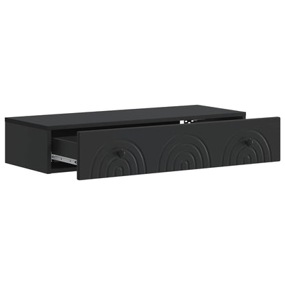 vidaXL Wall-Mounted Side Table Wall-mounted Black 87.5 x 34.5 x 17 cm