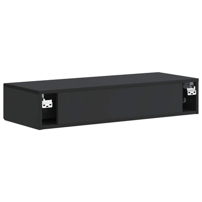 vidaXL Wall-Mounted Side Table Wall-mounted Black 87.5 x 34.5 x 17 cm