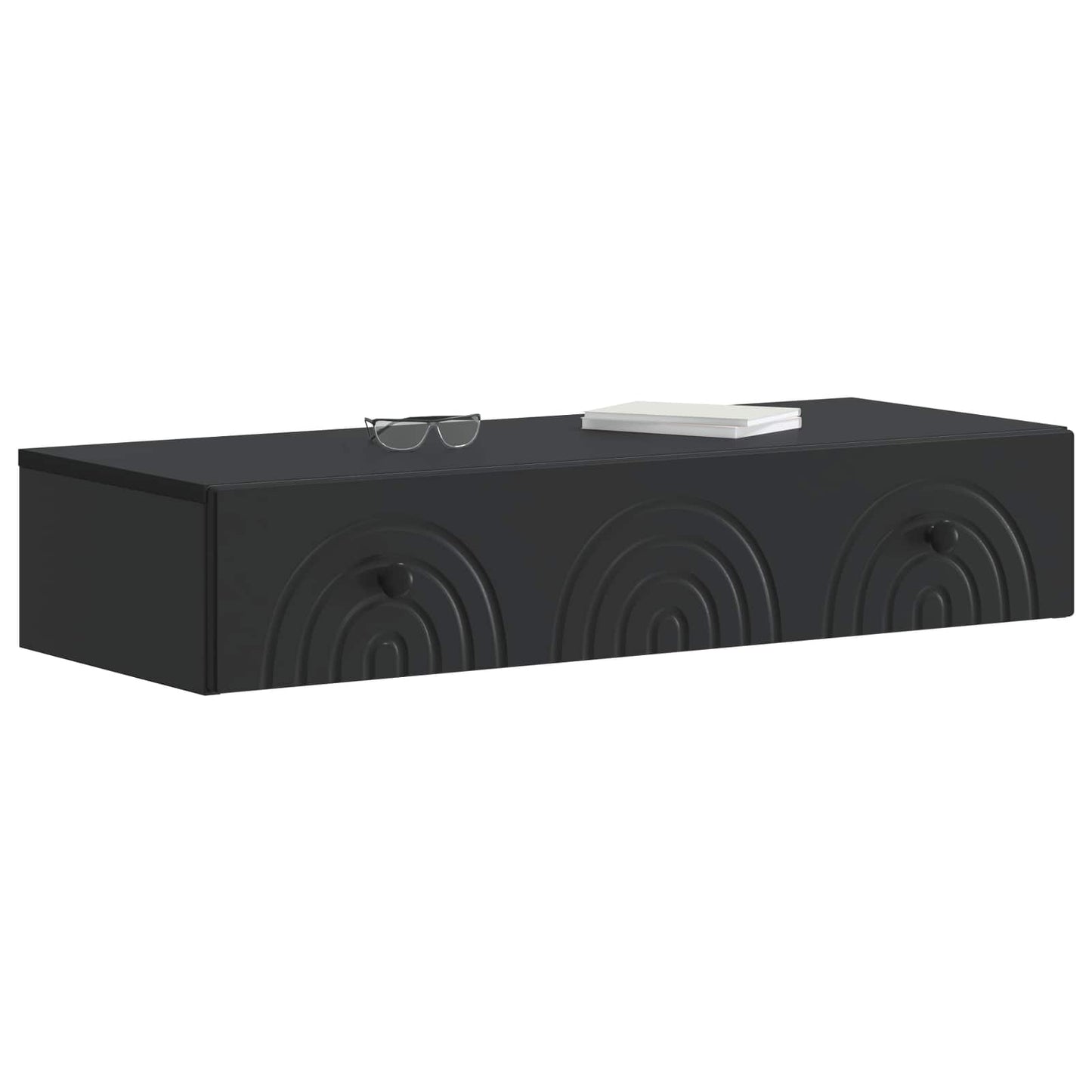vidaXL Wall-Mounted Side Table Wall-mounted Black 87.5 x 34.5 x 17 cm