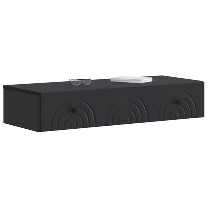vidaXL Wall-Mounted Side Table Wall-mounted Black 87.5 x 34.5 x 17 cm