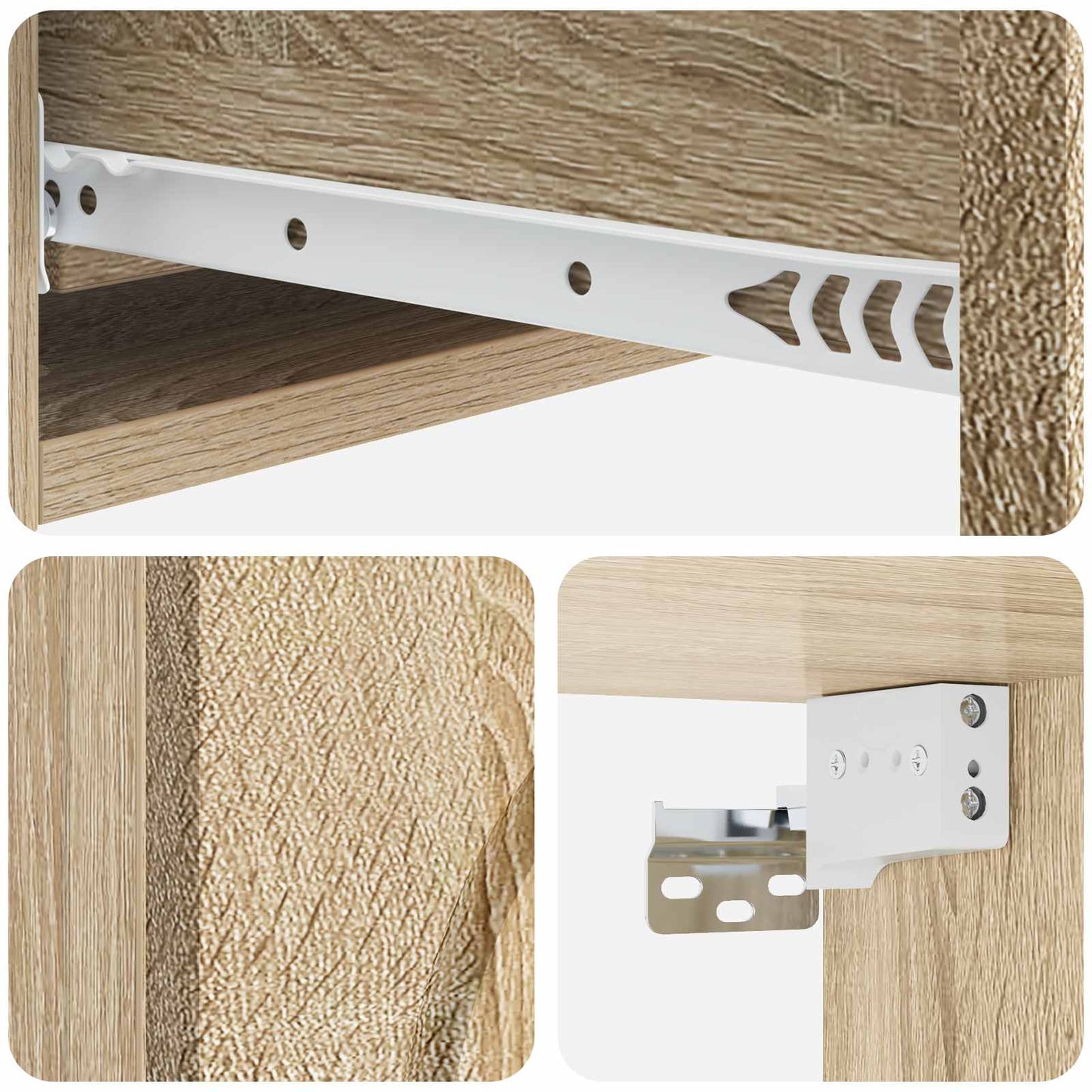 vidaXL Wall-Mounted Side Table Sonoma Oak 87.5 x 34.5 x 17 cm