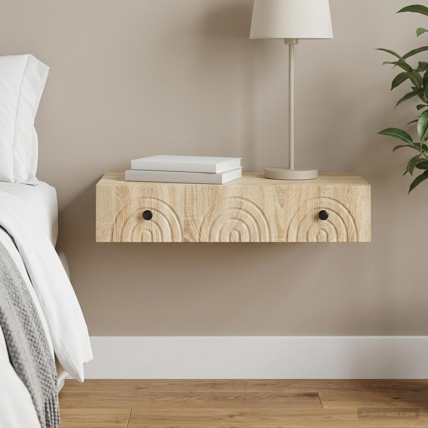 vidaXL Wall-Mounted Side Table Sonoma Oak 87.5 x 34.5 x 17 cm