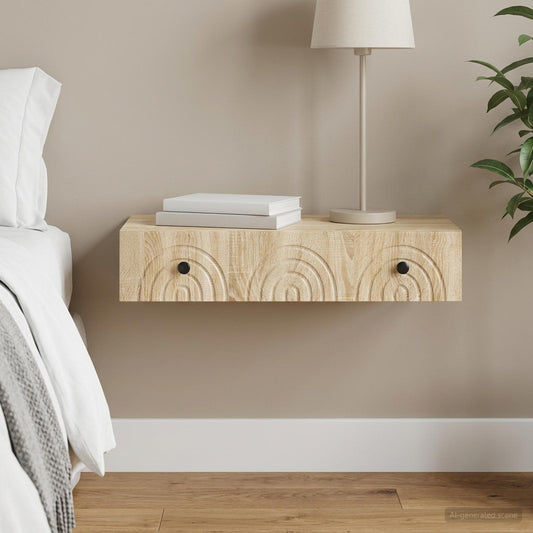 vidaXL Wall-Mounted Side Table Sonoma Oak 87.5 x 34.5 x 17 cm