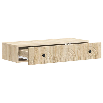 vidaXL Wall-Mounted Side Table Sonoma Oak 87.5 x 34.5 x 17 cm