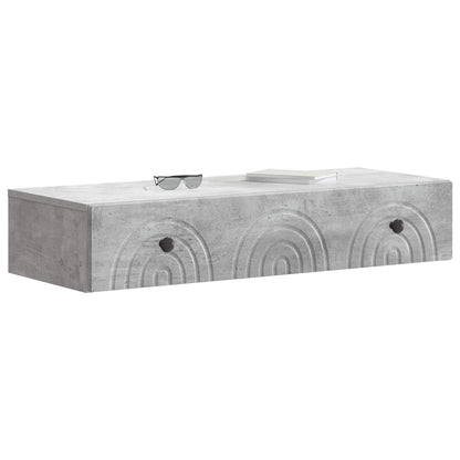 vidaXL Wall-Mounted Side Table Concrete Grey 87.5 x 34.5 x 17 cm