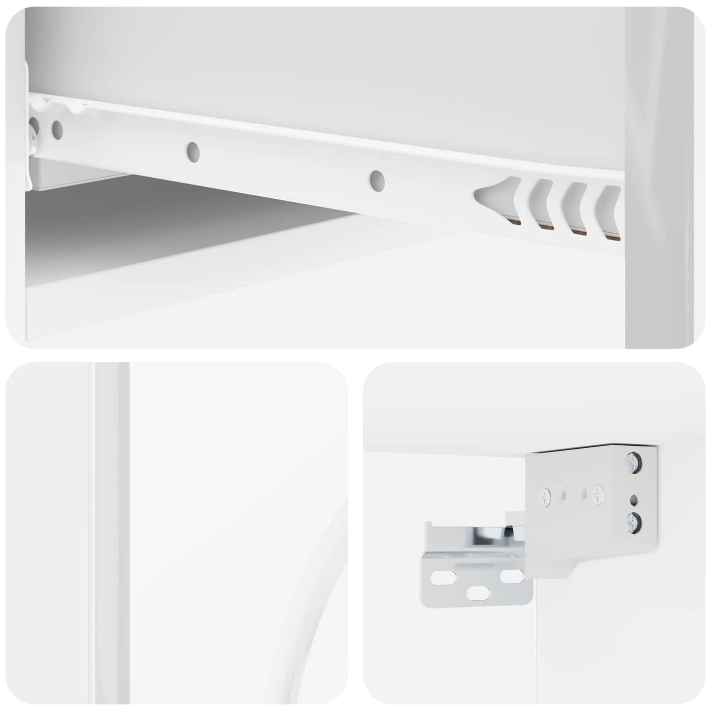vidaXL Wall-Mounted Side Table High Gloss White 87.5 x 34.5 x 17 cm