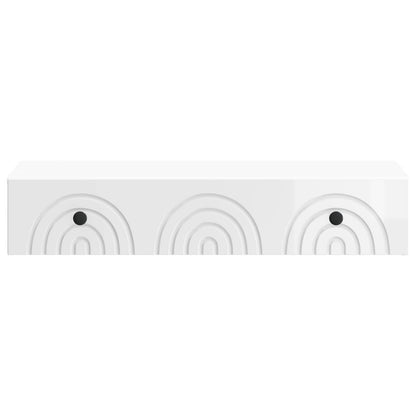 vidaXL Wall-Mounted Side Table High Gloss White 87.5 x 34.5 x 17 cm
