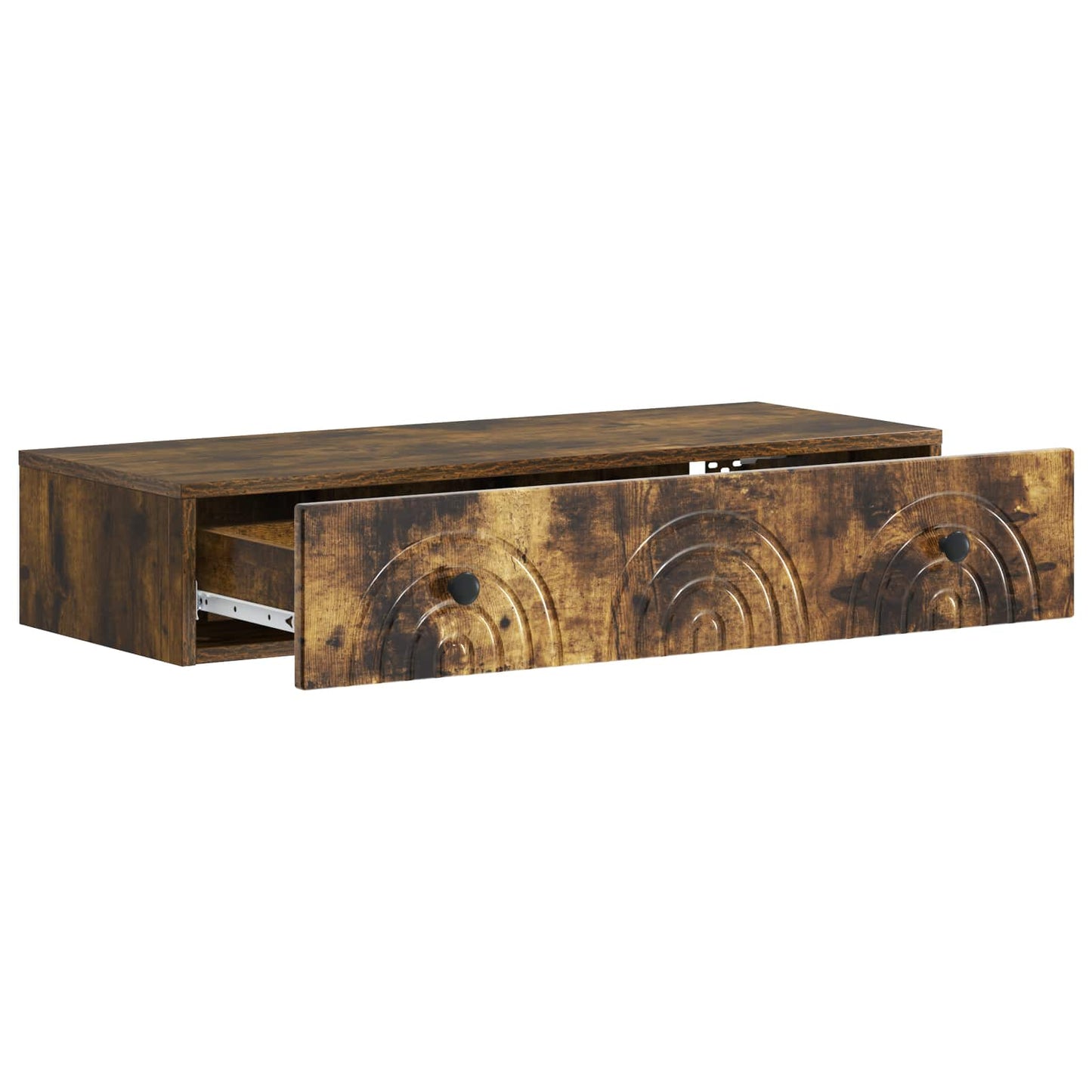 vidaXL Wall-Mounted Side Table Smoked Oak 87.5 x 34.5 x 17 cm
